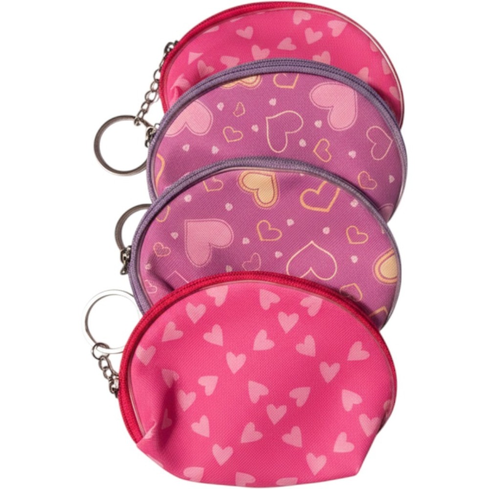 Unbranded Coin Purse Women OS Pink Heart Print Keychain Pouch Y2K Aesthetic NEW